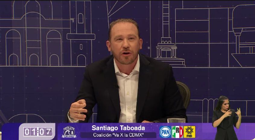 Santiago Taboada en el primer debate de CDMX