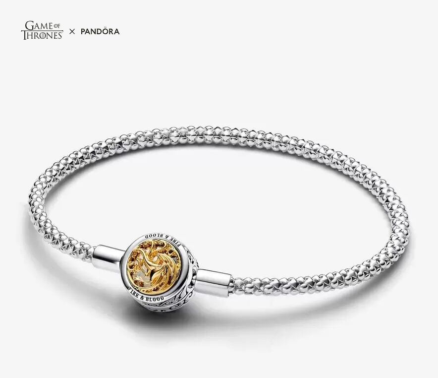 Game of Thrones House Sigil Clasp Pandora Moments Studded Chain Bracelet