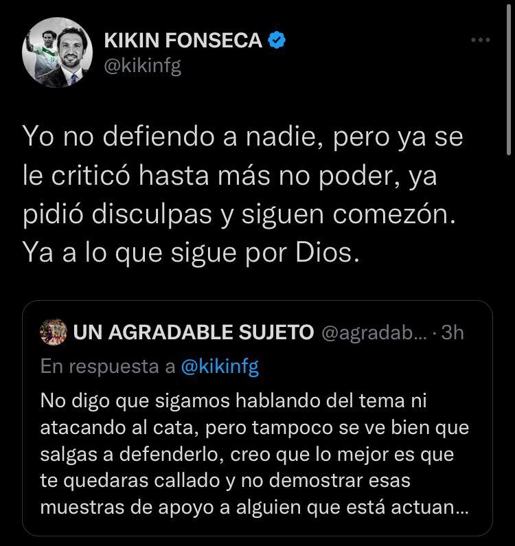 Tuit del Kikín Fonseca
