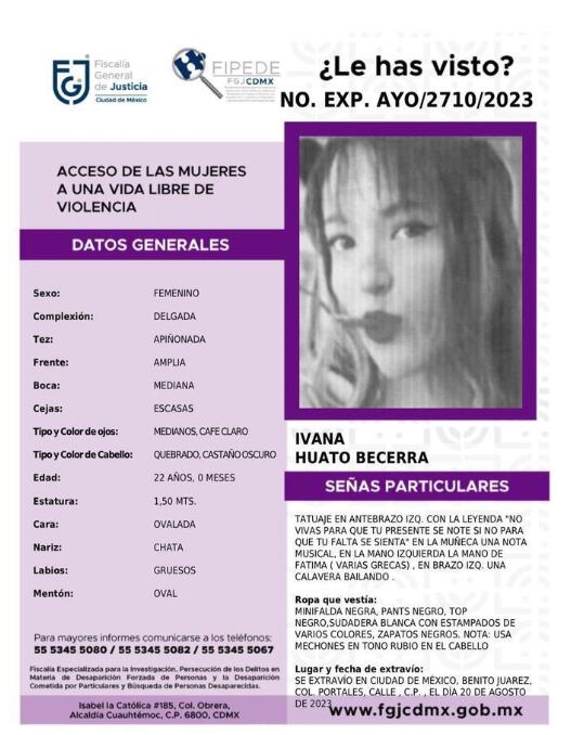 Ficha de búsqueda de Ivana Huato Becerra
