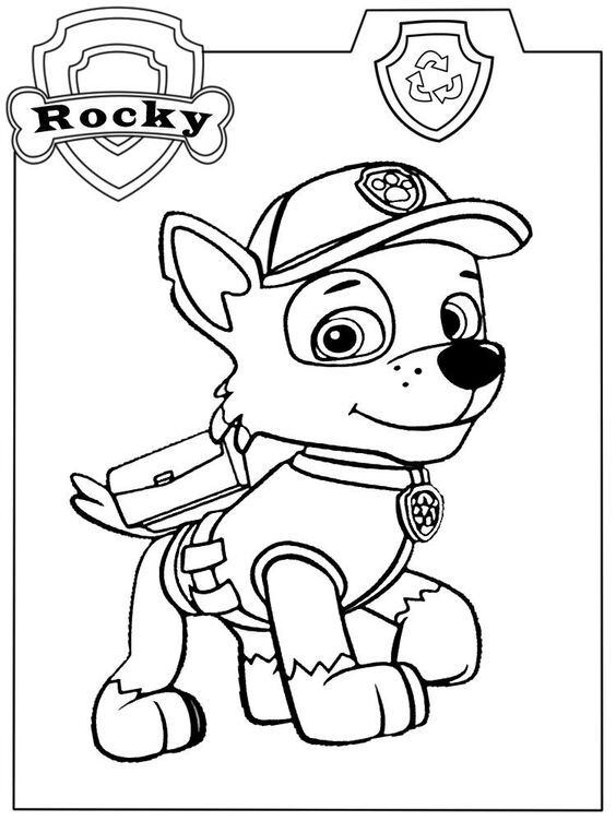 Dibujos de Rocky de Paw Patrol con temática del Día del Niño