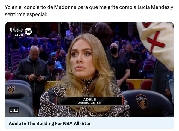 Meme de Lucía Méndez como invitada de Madonna en concierto
