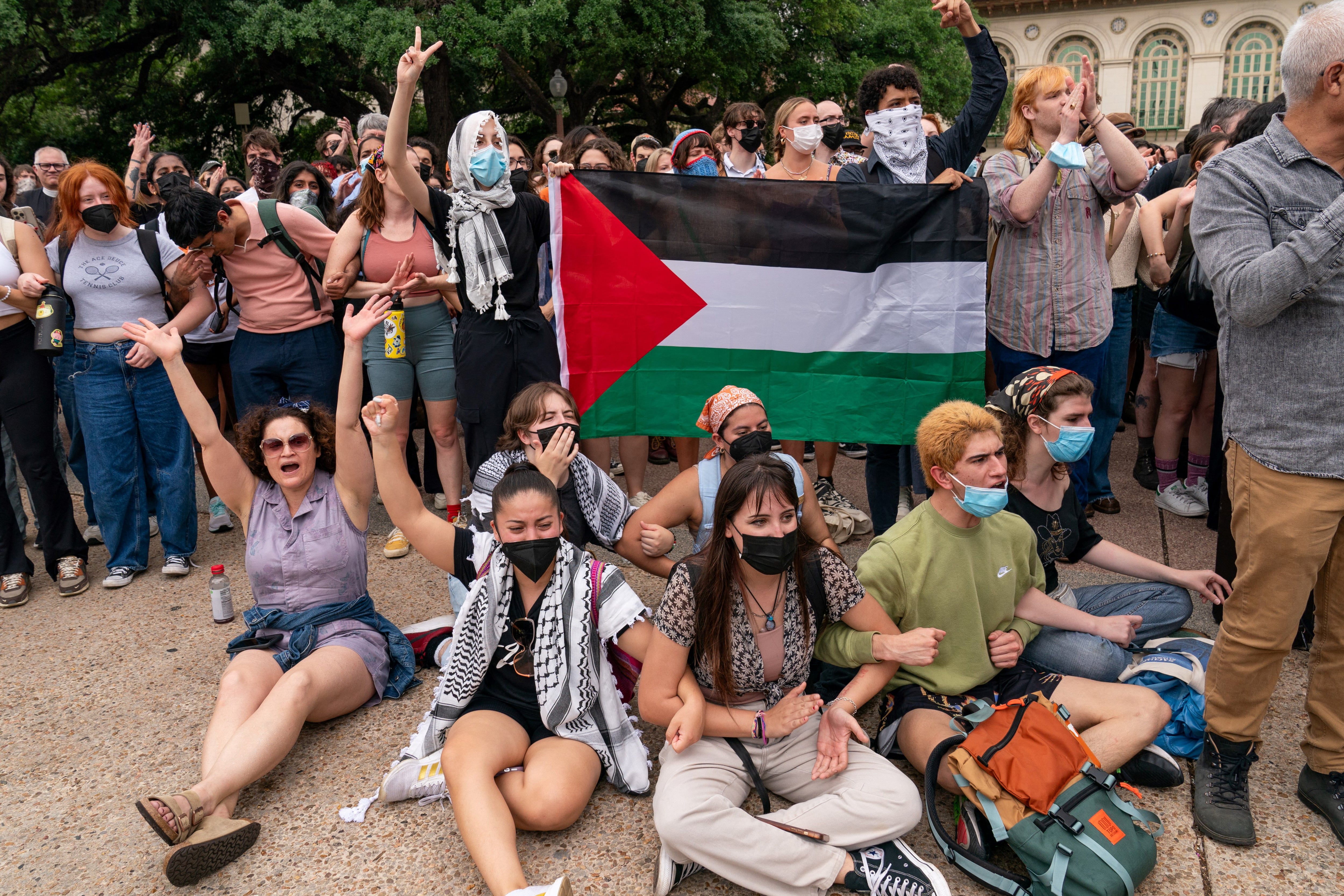 Protestas pro Palestina en Universidad de Texas, Estados Unidos