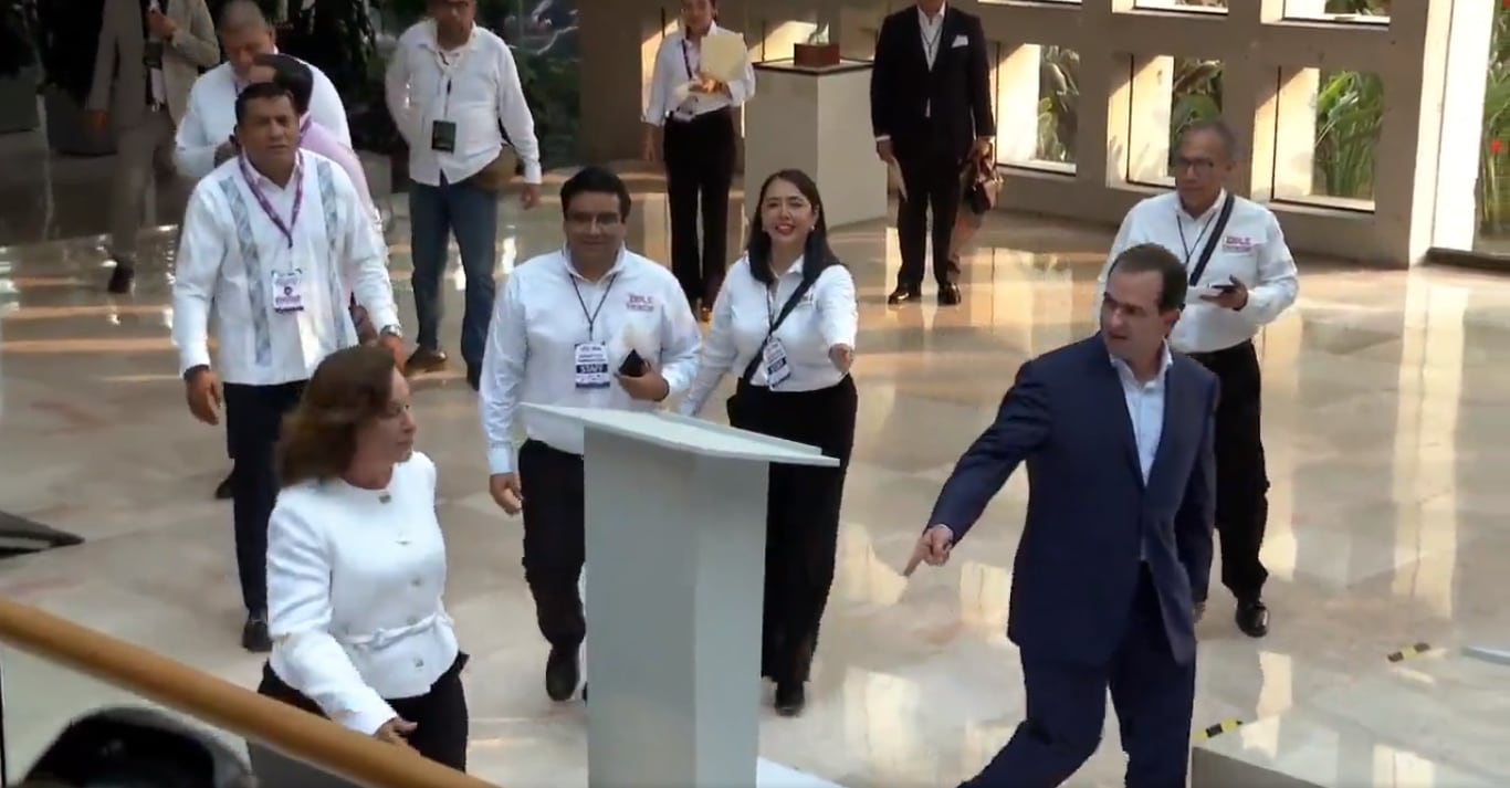 Cachan a Rocío Nahle y Pepe Yunes en momento incómodo previo al debate Veracruz 2024