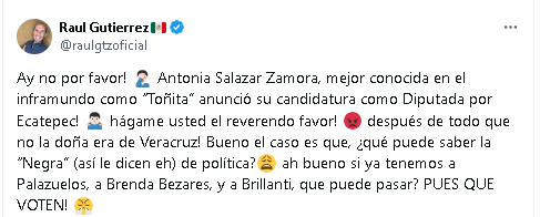 Raúl Gutiérrez se va contra Toñita.