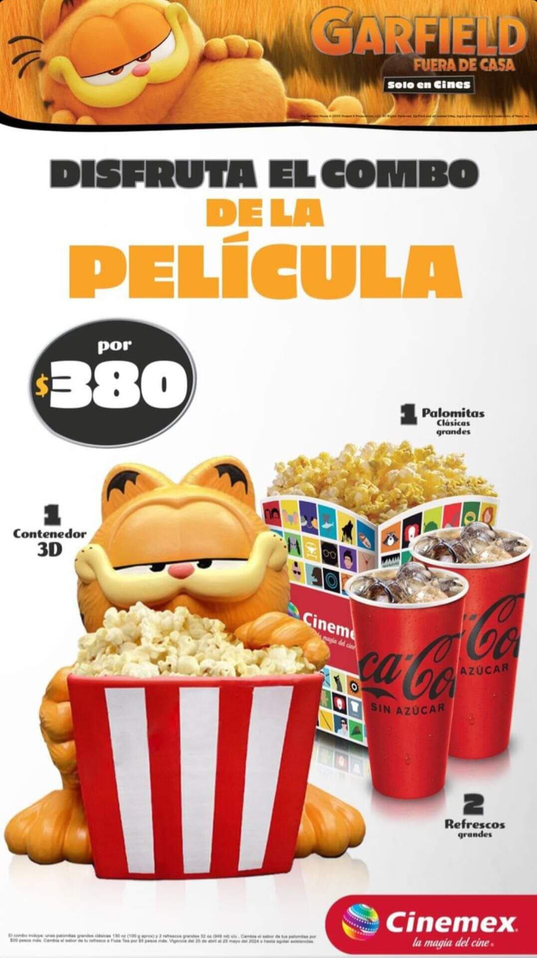 Combo Garfield: Fuera de Casa en Cinemex