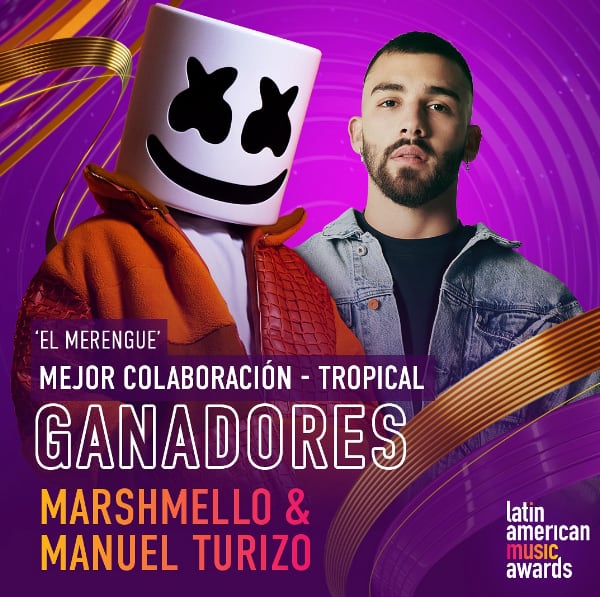 Marshmello & Manuel Turizo ganan a Mejor Colaboración – Tropical
