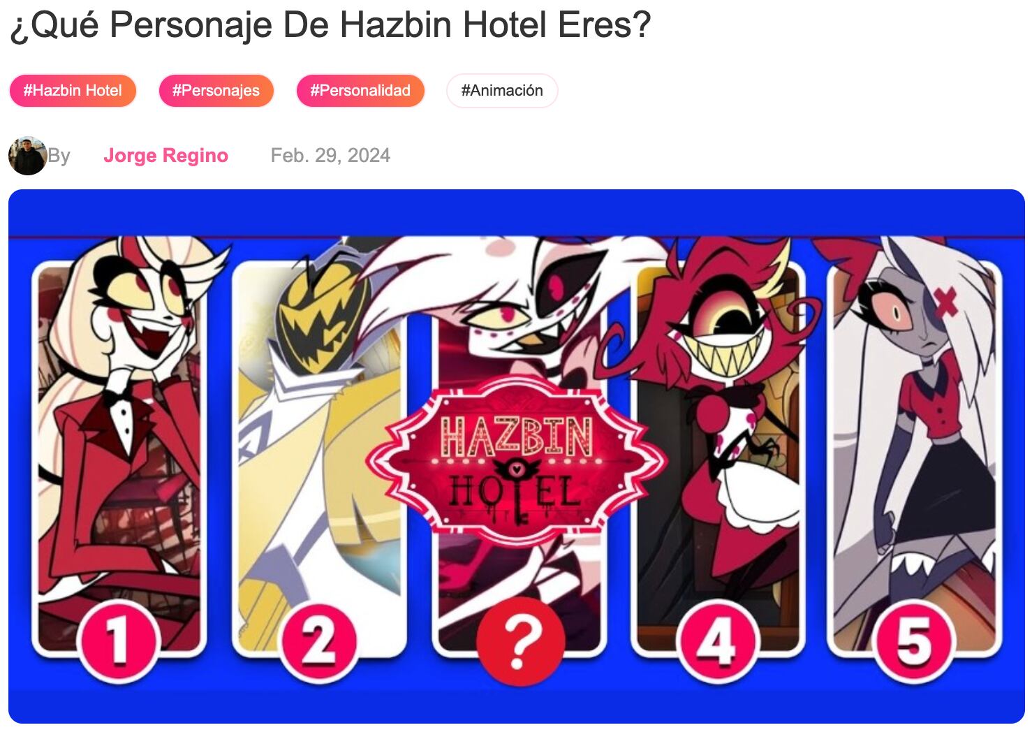 El test de 6 preguntas que te dice qué personaje de Hazbin Hotel eres