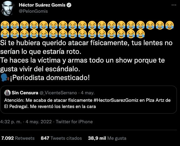 Tuit Héctor Suárez Gomís
