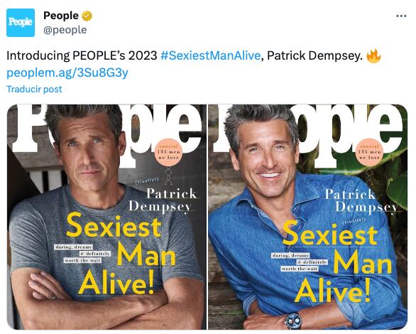 Patrick Dempsey es “el hombre más sexy” del 2023, según revista People