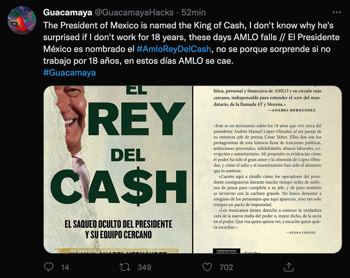 Guacamaya hackers crea cuenta de Twitter y lanza advertencia al gobierno de AMLO