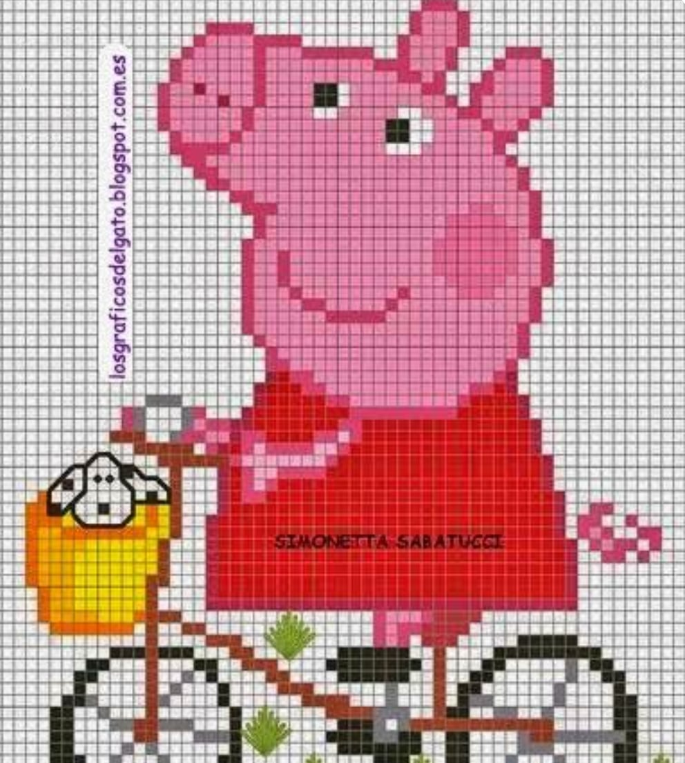 Peppa Pig para bordar en bicicleta