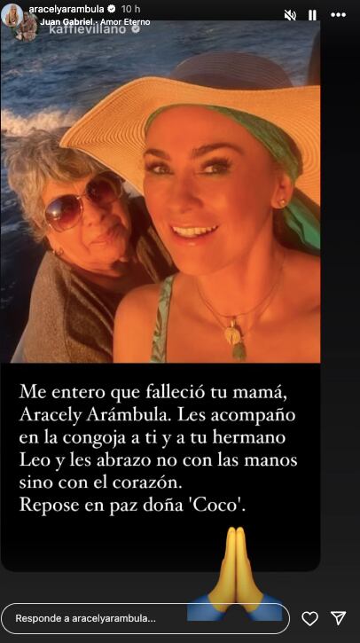Aracely Arámbula reaparece tras muerte de su mamá