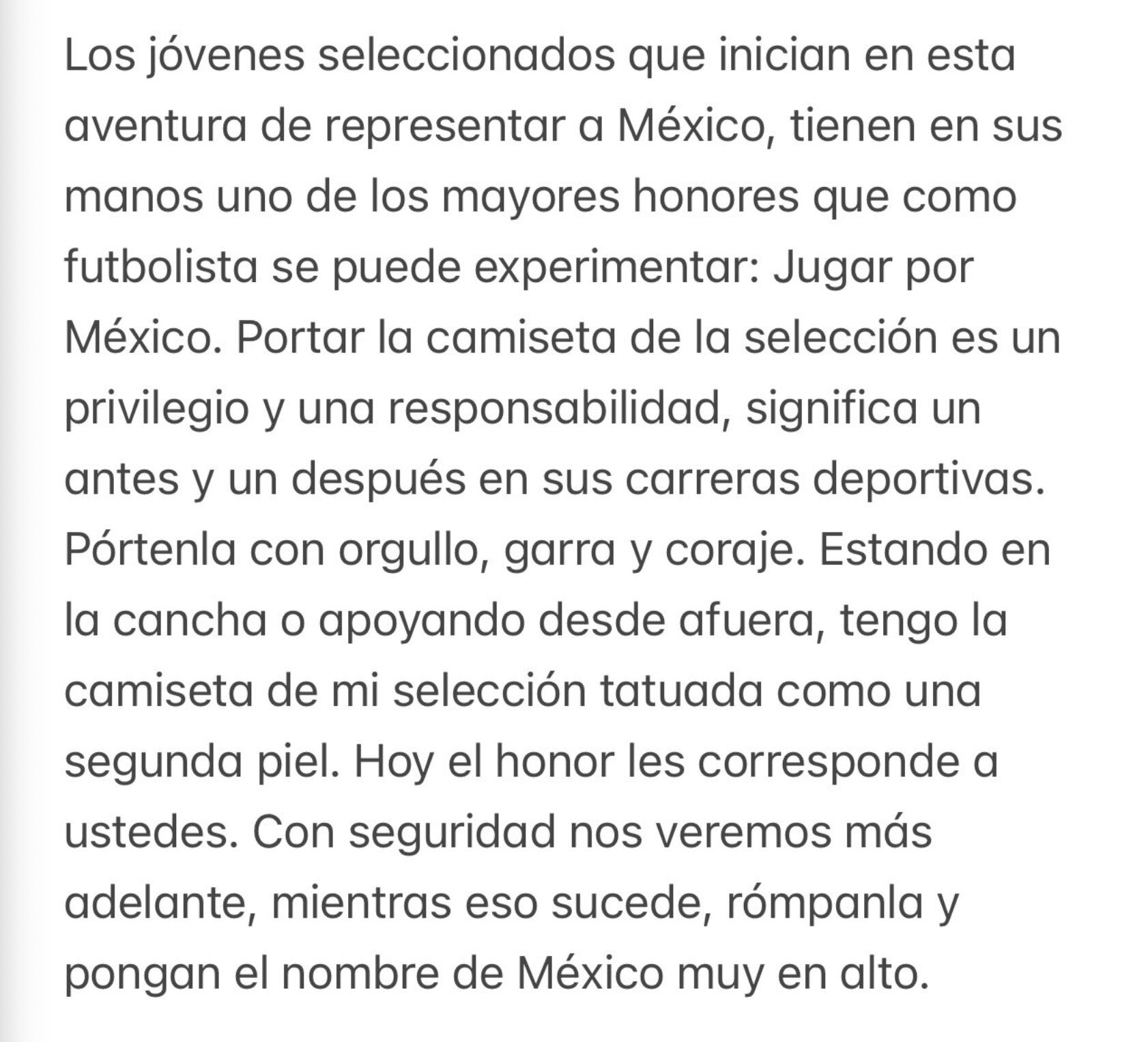 Mensaje de Hirving Lozano sobre la Selección Mexicana
