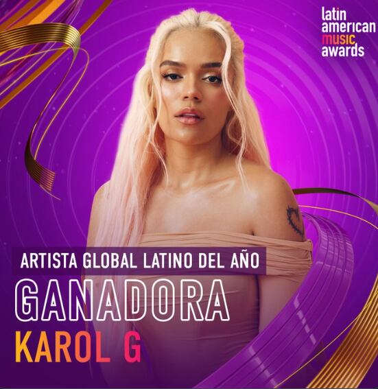 Karol G gana a Artista Global Latino Del Año