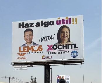 Exhiben espectacular donde pide el voto por Xóchitl Gálvez y Pablo Lemus