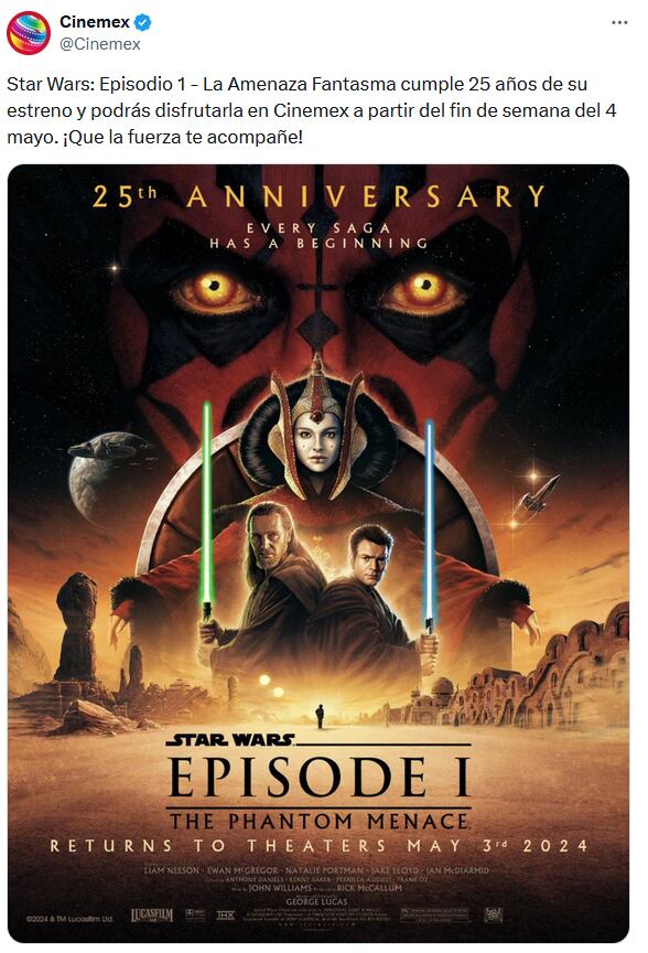 Star Wars: Episodio 1 en Cinemex