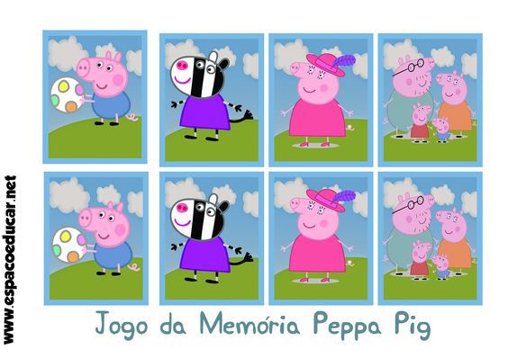 Memorama de George, el hermano de Peppa Pig, para imprimir