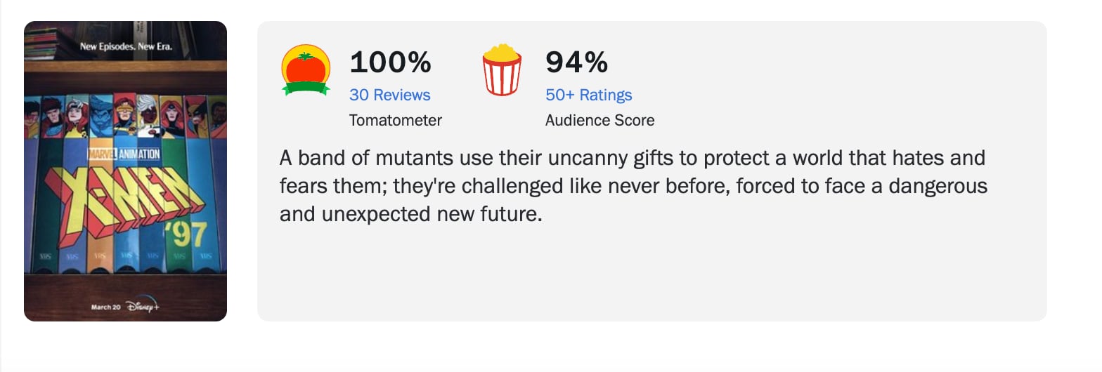 X-Men '97 en Rotten Tomatoes