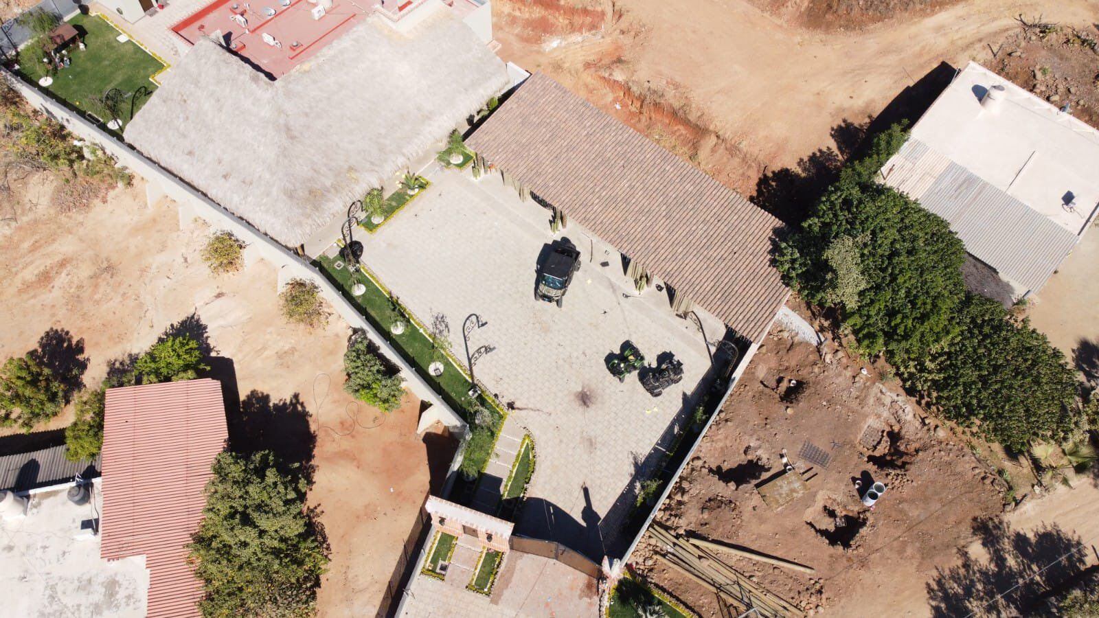 Foto aérea del rancho donde fue detenido Ovidio Guzmán