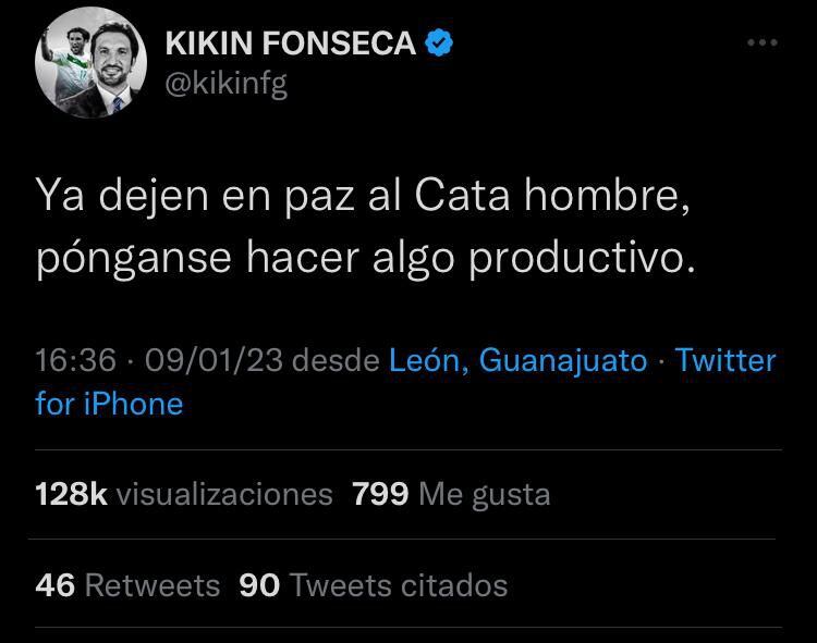 Tuit del Kikín Fonseca