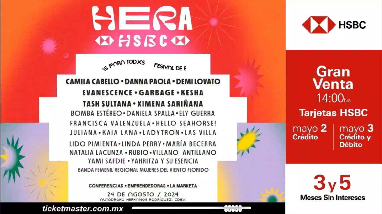 Festival Hera HSBC 2024: Evanescence, Camila Cabello, Danna Paola y más llegan en esta fecha que ya tiene día de preventa