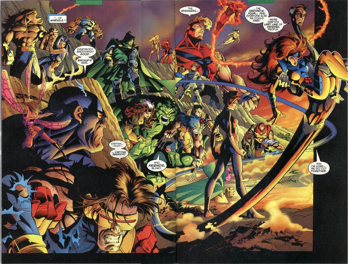 Los X-Men se alían con los Vengadores y los 4 Fantásticos para derrotar a Onslaught