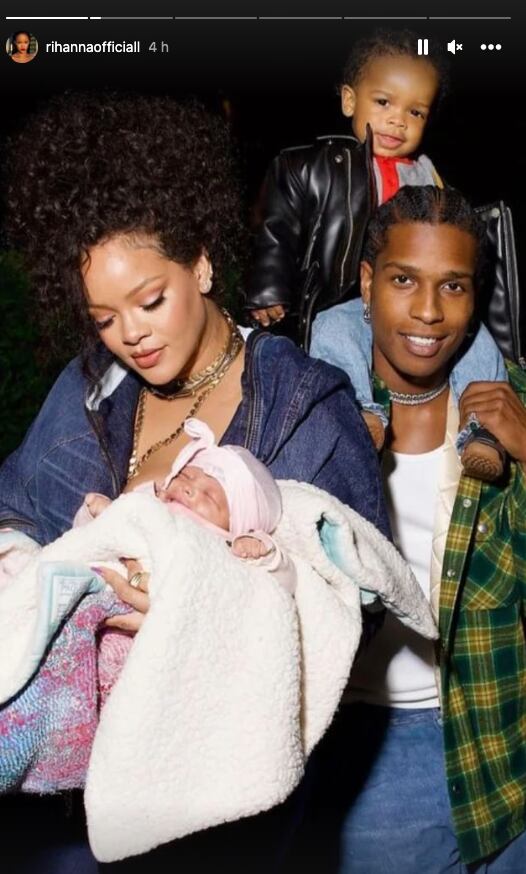 Rihanna y A$AP Rocky presumen fotos familiares junto a sus dos hijos, RZA y Riot