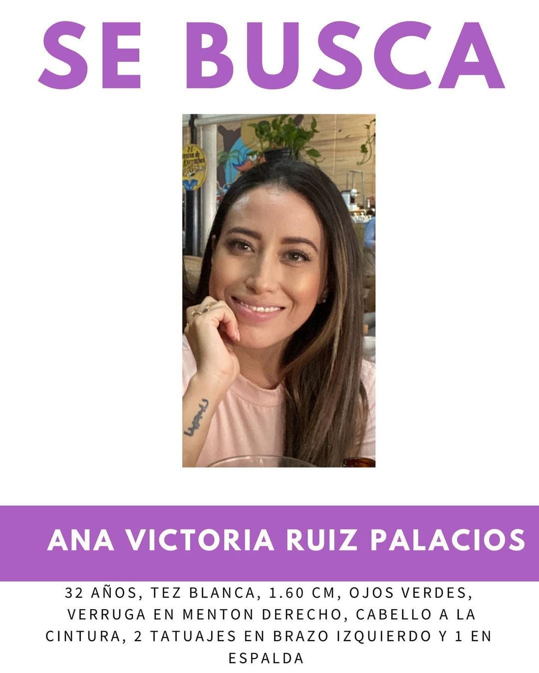 Ana Victoria Ruiz Arellano, joven que habría desaparecido por culpa de Mickey Santana.