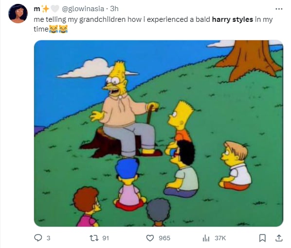 Memes por Harry Styles pelón