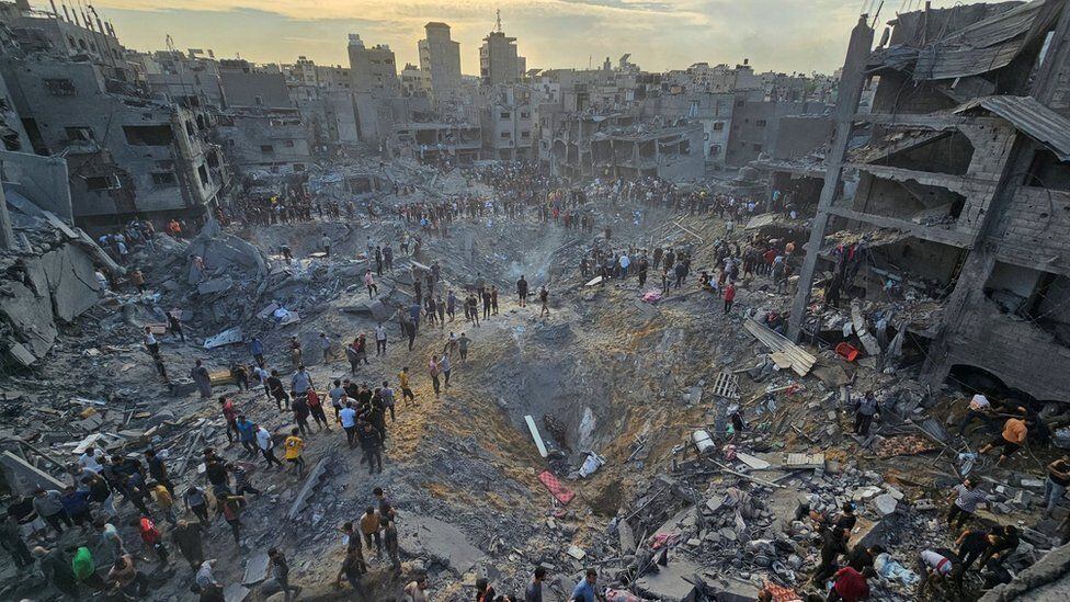 Campo de refugiados Jabalia tras bombardeos israelíes