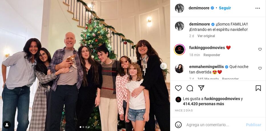 Bruce Willis reaparece con su familia en Instagram