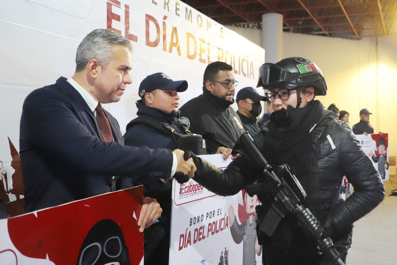 Fernando Vilchis, presidente municipal de Ecatepec, durante la Ceremonia por el Día del Policía