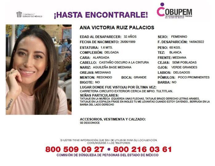 Desaparición de Ana Victoria Ruiz Palacios