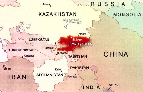 Ubicación de Kirguistán