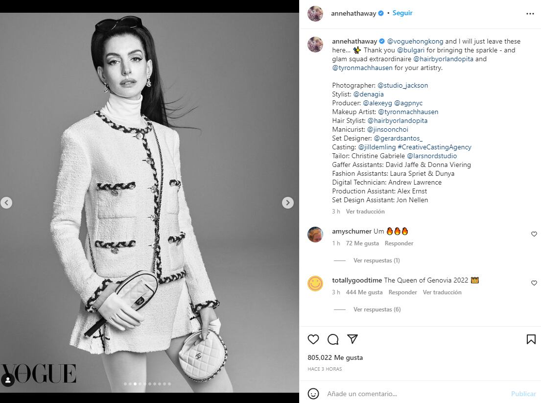 Anne Hathaway para Vogue Hong Kong