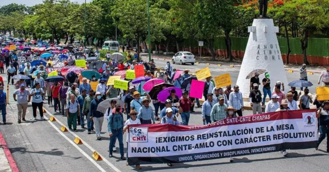 Paro de maestros de la CNTE en Chiapas