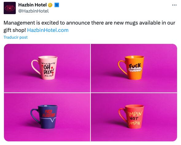 Estas son las tazas oficial de Hazbin Hotel de Amazon Prime Video