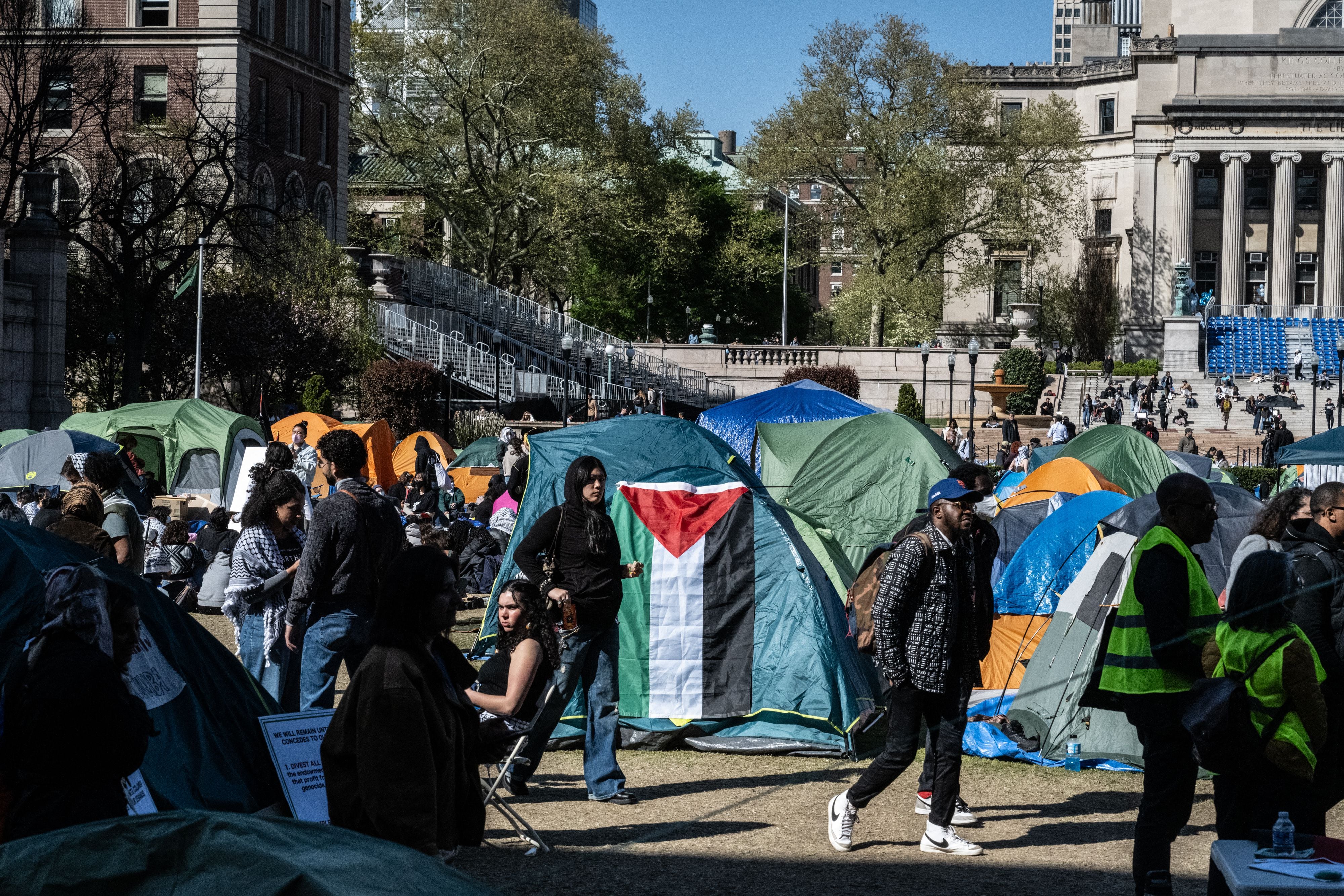 Protestas pro Palestina en Universidad de Nueva York, Estados Unidos