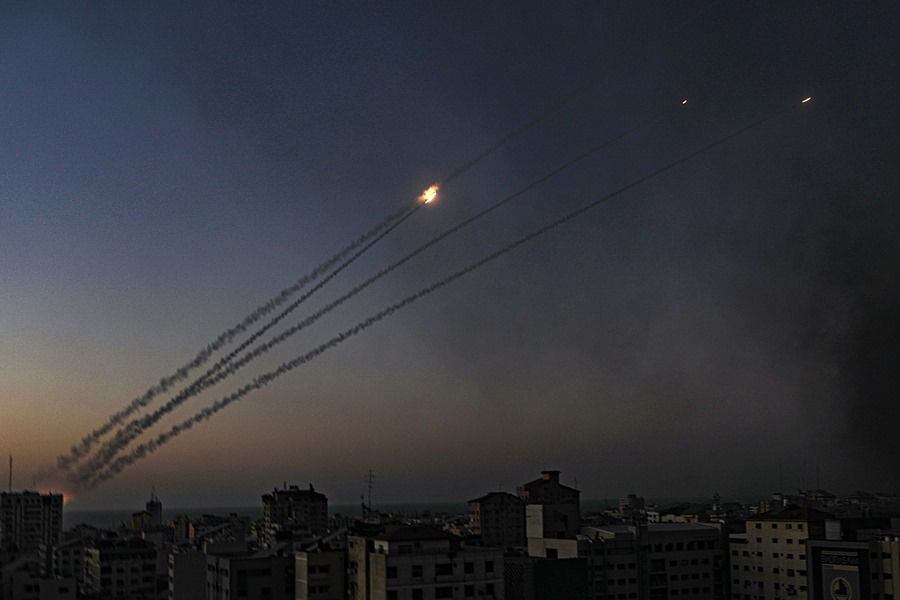 Cohetes disparados desde el norte de Gaza hacia Israel