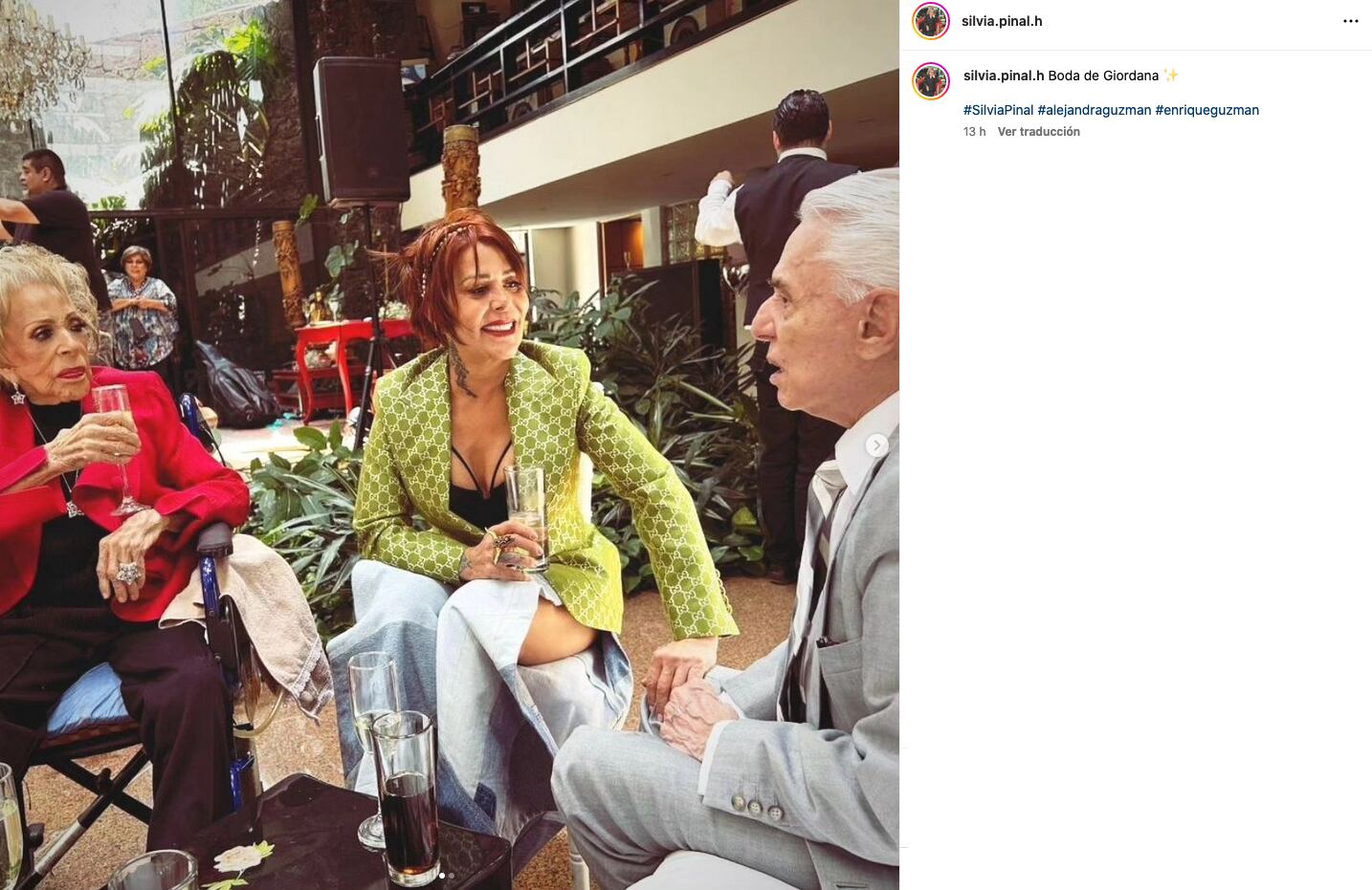 Silvia Pinal comparte su foto con Enrique Guzmán y Alejandra Guzmán.