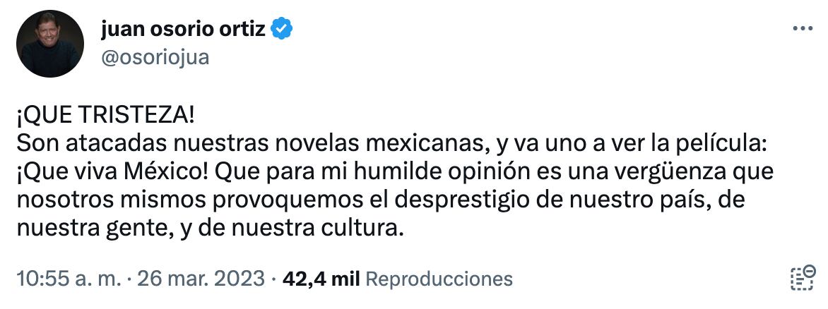 Juan Osorio opina sobre la película ¡Qué viva México!