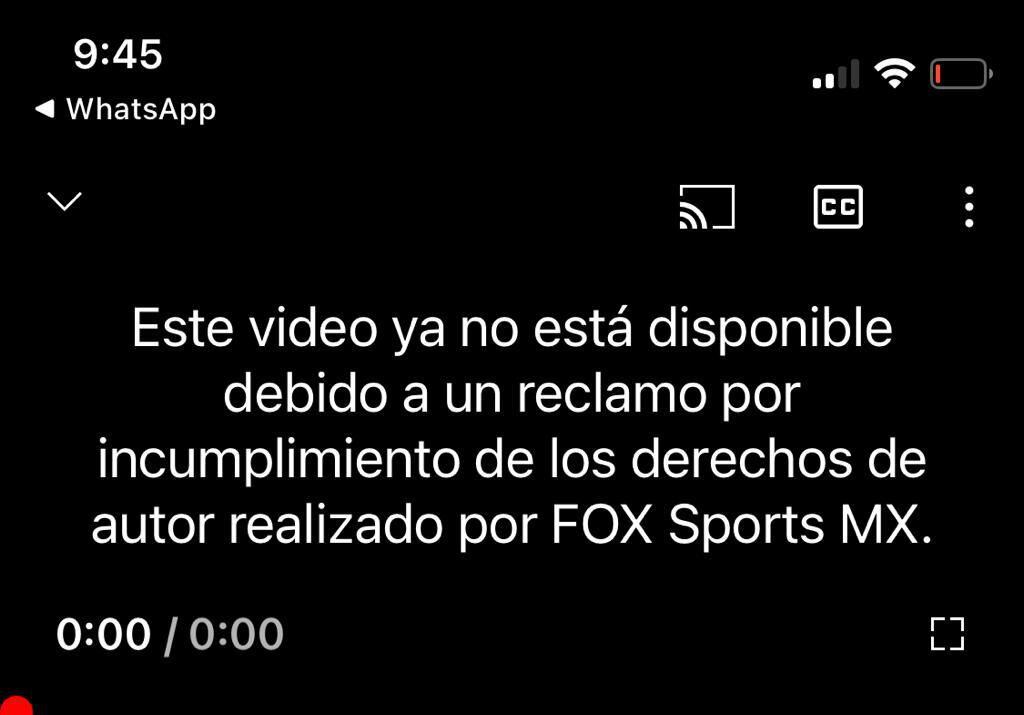 Fox Sports tiró la transmisión de Claro Sports en YouTube.