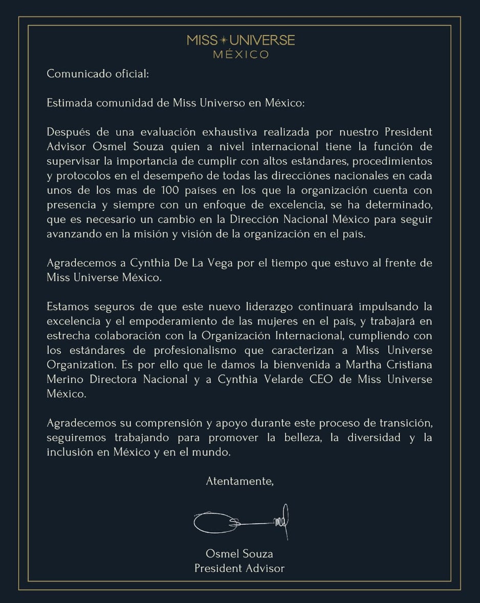 Miss Universo anuncia a Martha Cristiana como la nueva directora Nacional de Miss Universo México
