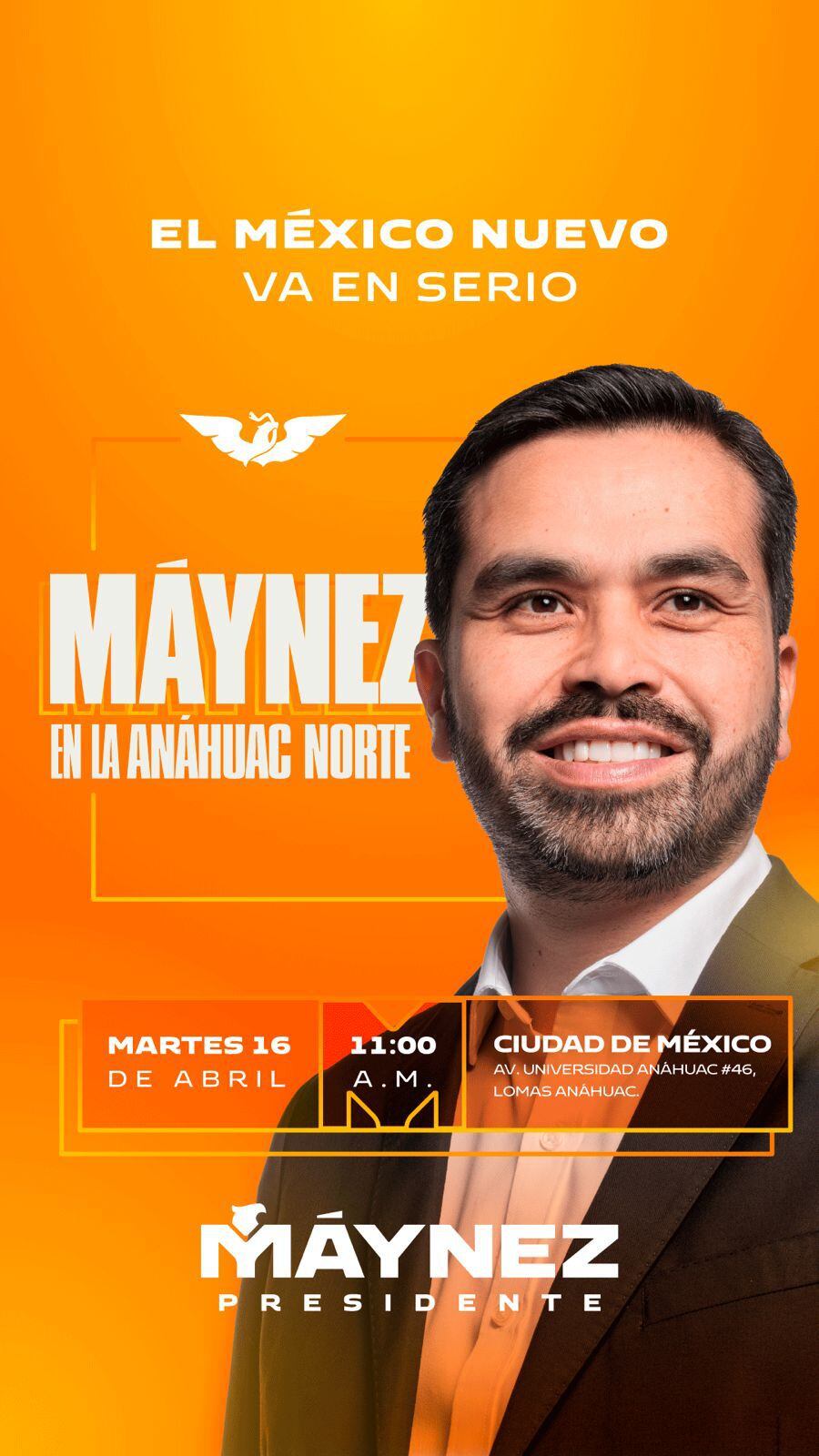 Jorge Álvarez Máynez y su agenda para hoy 16 de abril