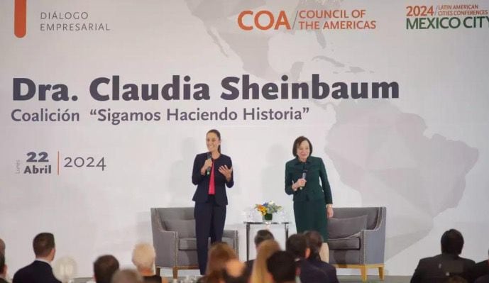Claudia Sheinbaum y Susana Segal en Council of the Americas