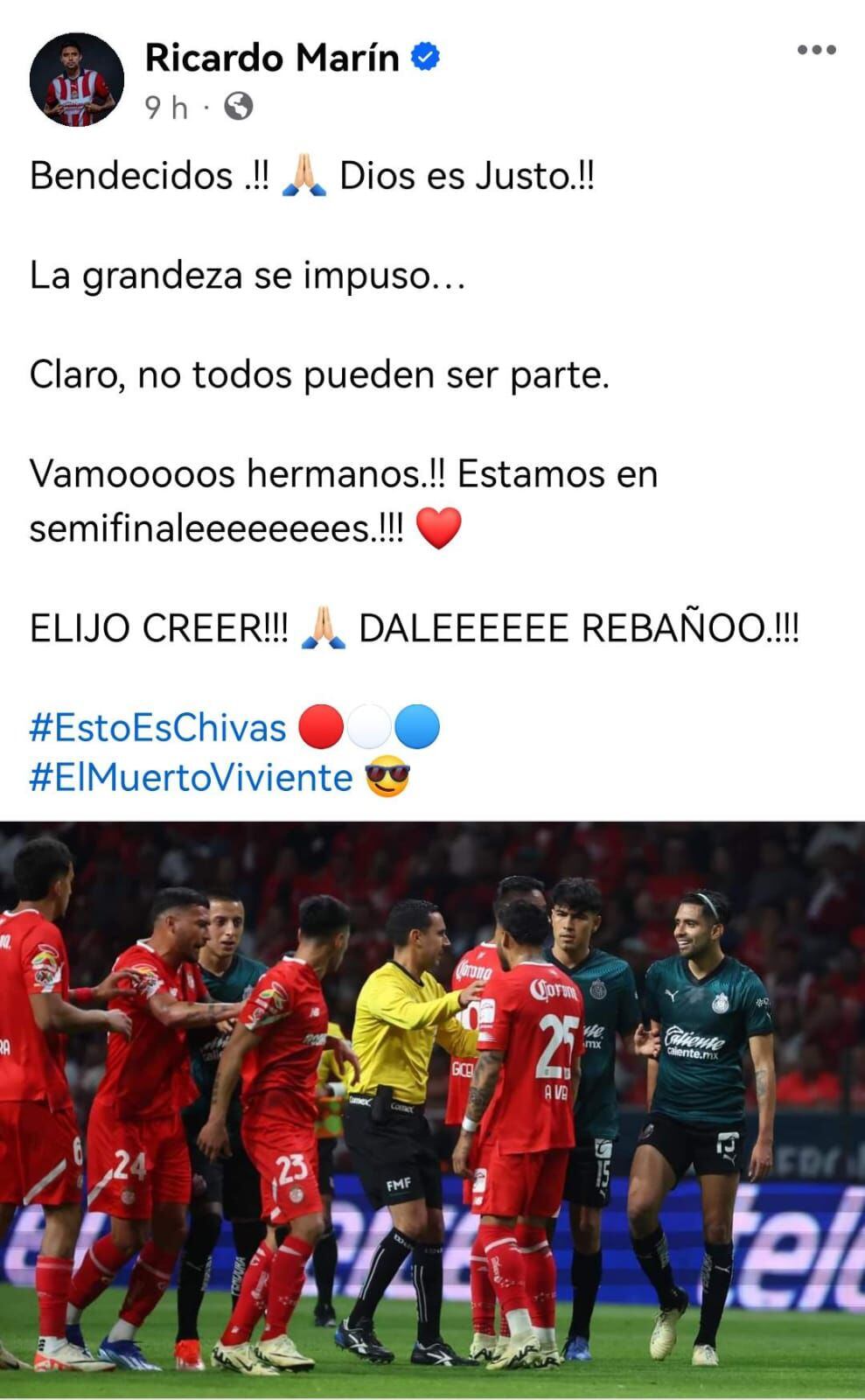 El mensaje de Ricardo Marín tras la clasificación de Chivas a las semifinales