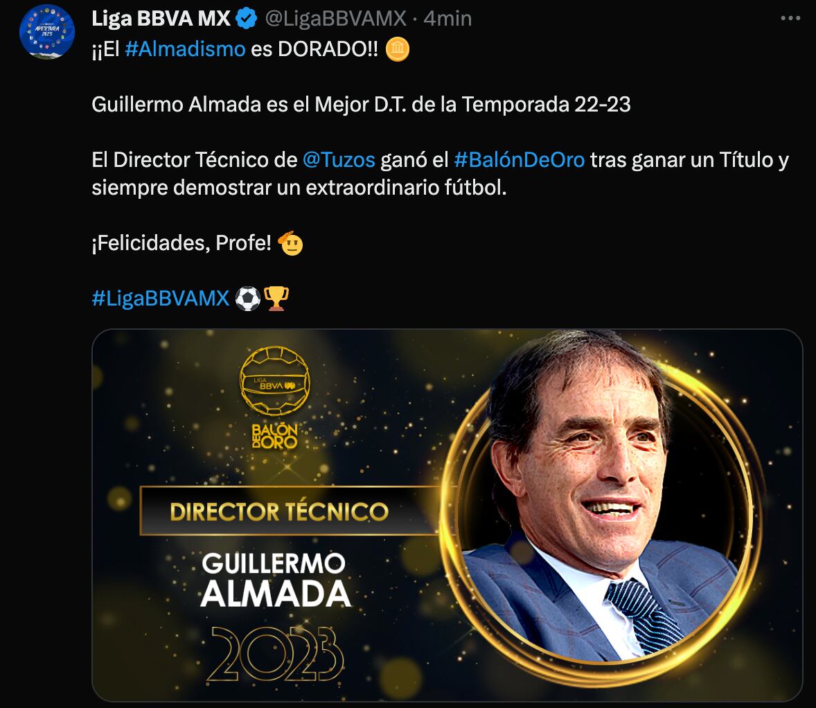 Guillermo Almada Balón de Oro Liga Mx