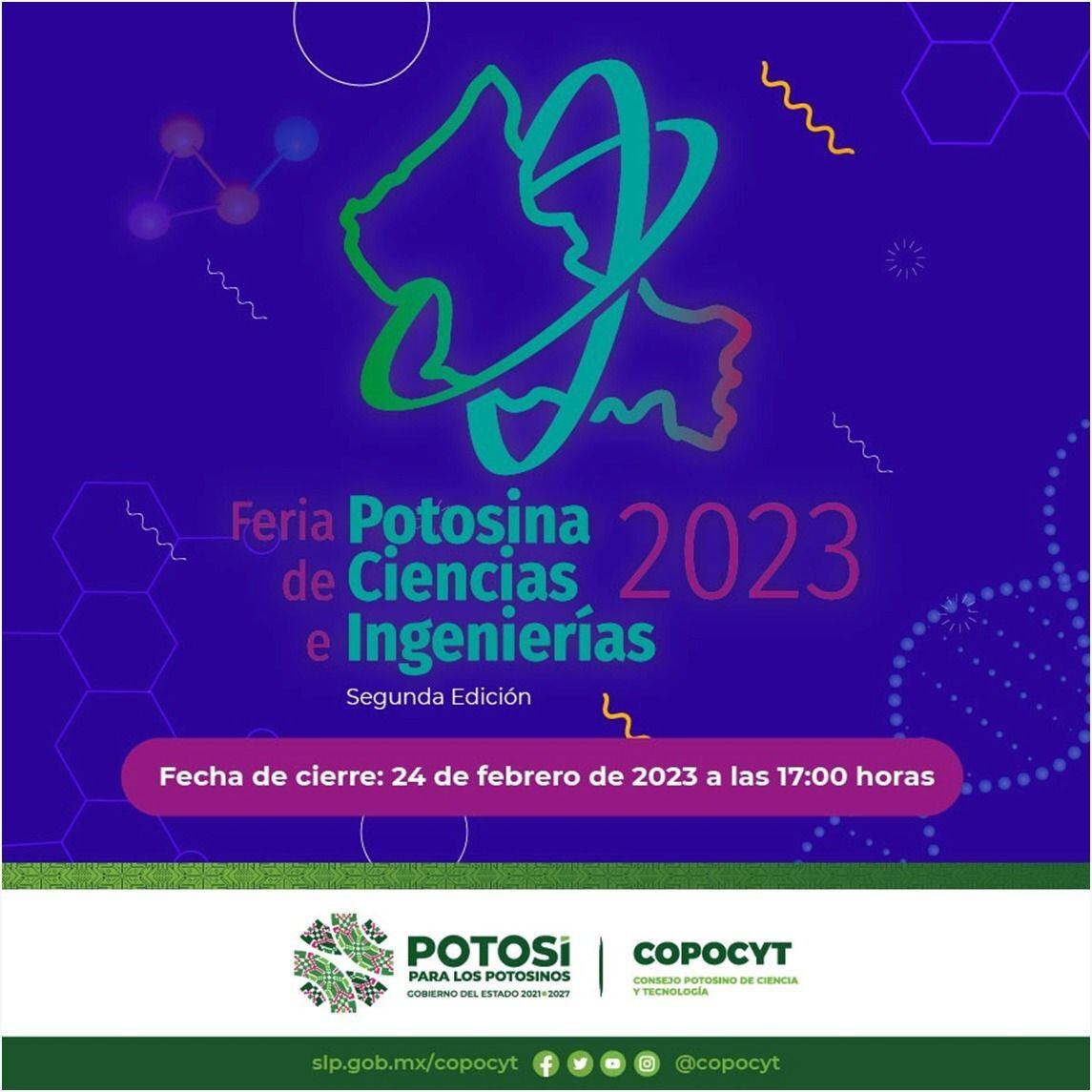Gobierno de San Luis Potosí invita a la Feria Potosina de Ciencias e Ingenierías 2023