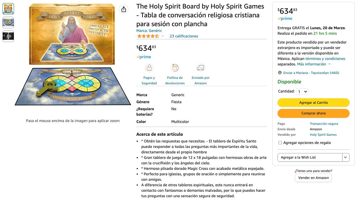 Amazon vende una ouija cristiana
